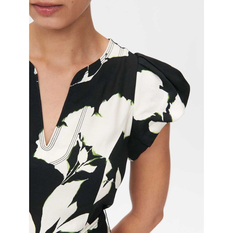 Veronika Maine Monochrome Opaline Bubble Sleeve Dress image number 2